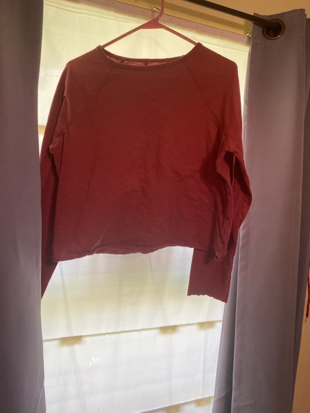 Women's Burnt orange  Long-Sleeve Crewneck Top